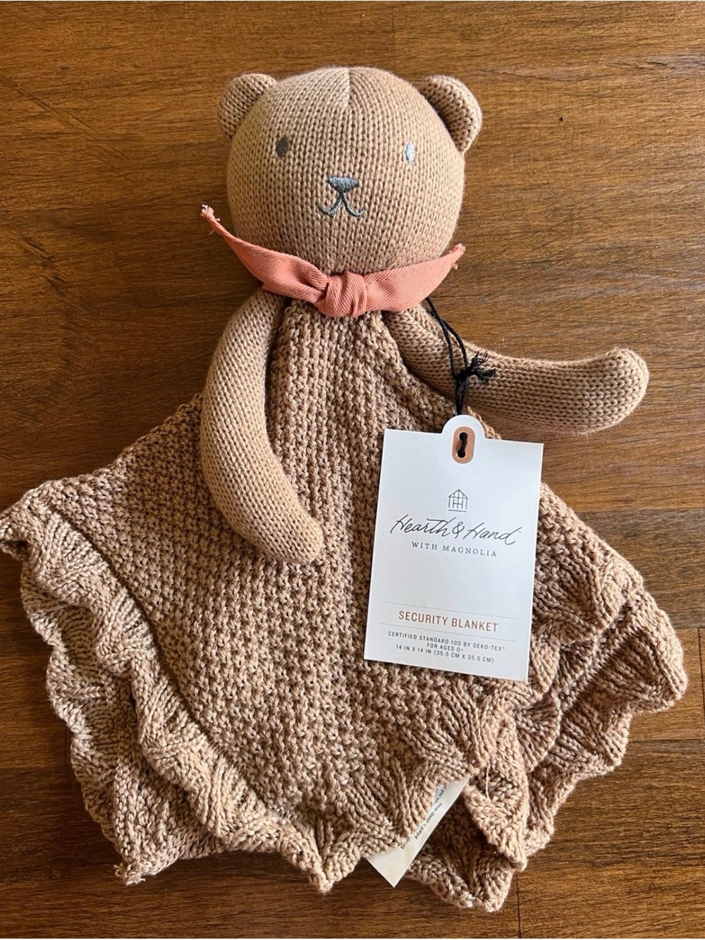 Hearth & Hand Magnolia Knit Baby Bear Security Blanket Lovey Minimalist Boho
